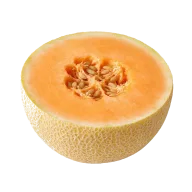 Fruchtfleisch und Saft aus dem kernigen Zentrum einer Cantaloupe-Melone (ca. 120 ml)