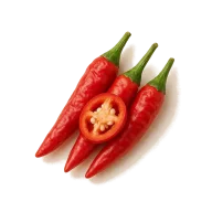 Frische grüne Thai-, Cayenne- oder Serrano-Chilis, Stiele entfernt, längs halbiert