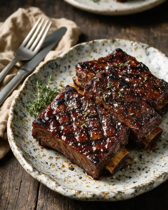 Short Ribs mit Espresso-Karamell (KI-Illustration)