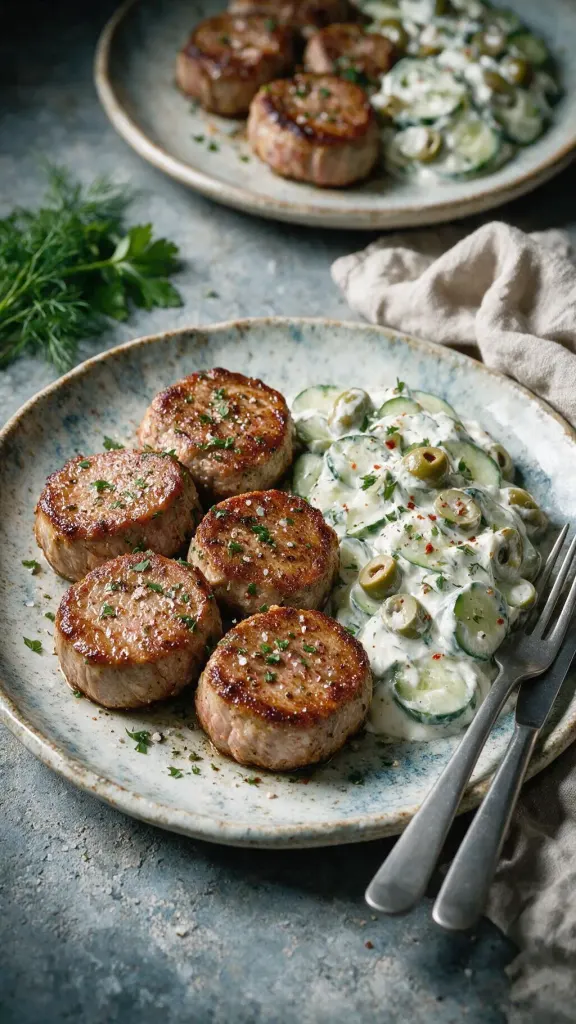 Schweinefilet mit Gurken-Salat