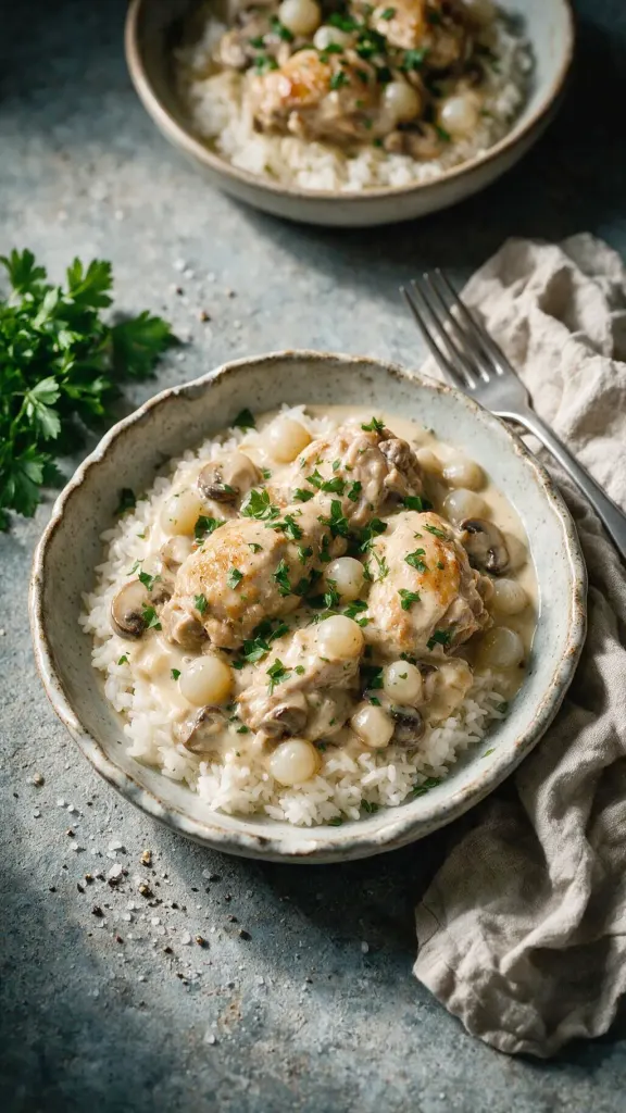 Hühnerfrikassee mit Sahnesauce