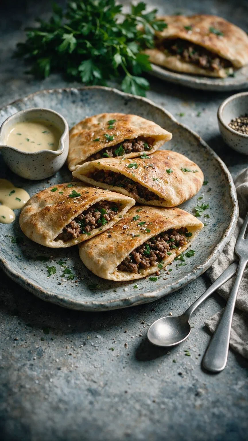 Arayes mit Sesam-Joghurt