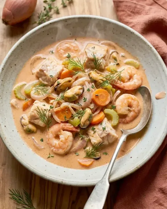 Mediterranes Fischragout (KI-Illustration)
