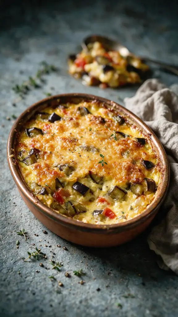 Gebackenes Auberginen-Gratin
