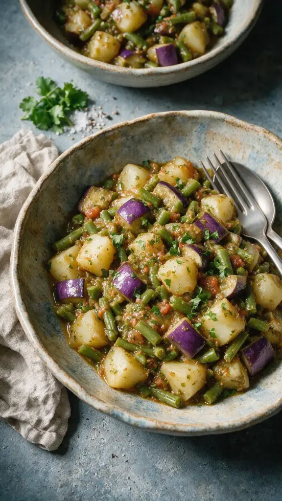 Gemüse in Koriander-Zwiebel-Sauce