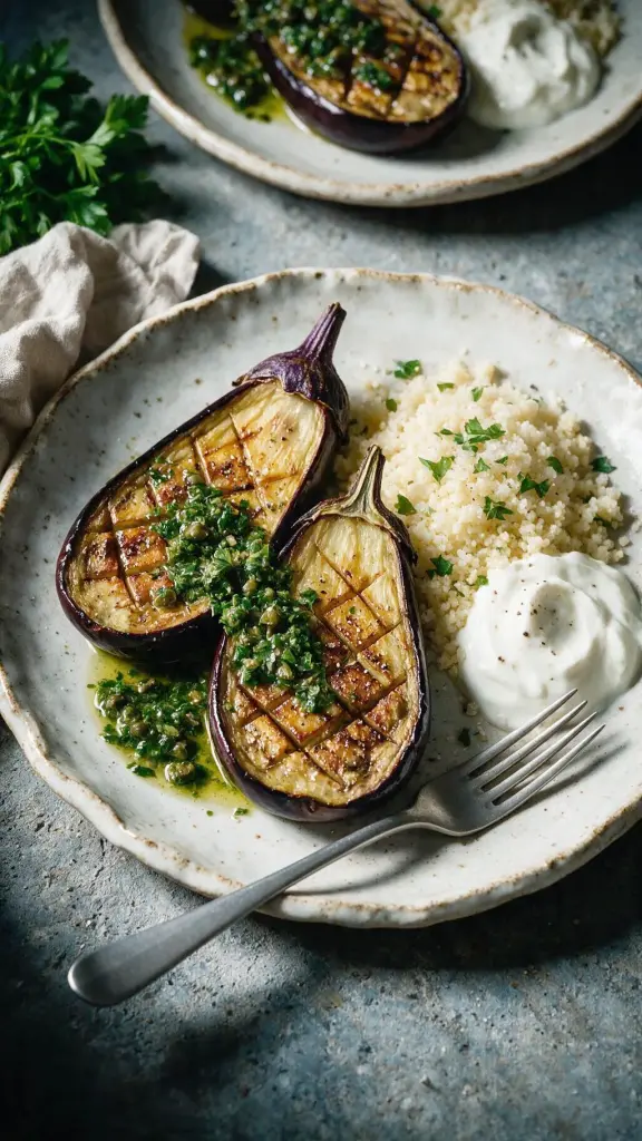 Auberginen-Steaks mit Salsa Verde