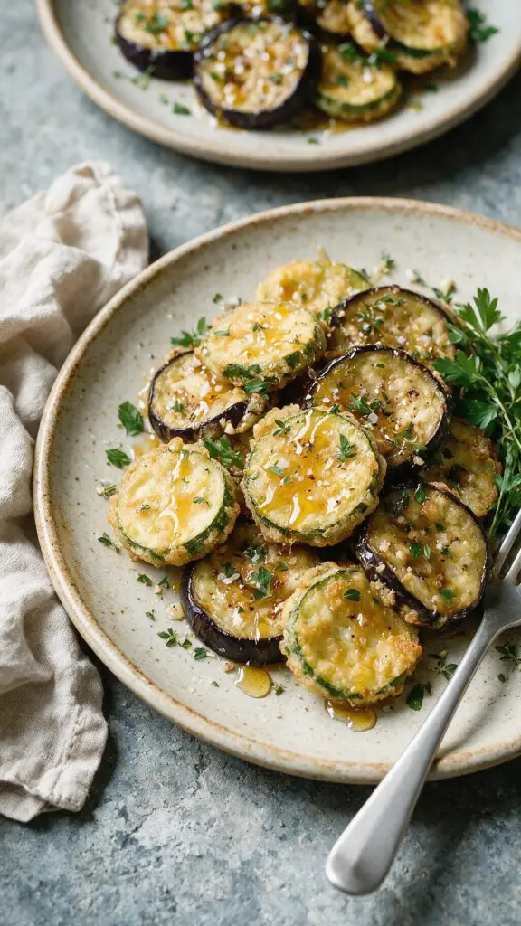Auberginen und Zucchini mit Honig