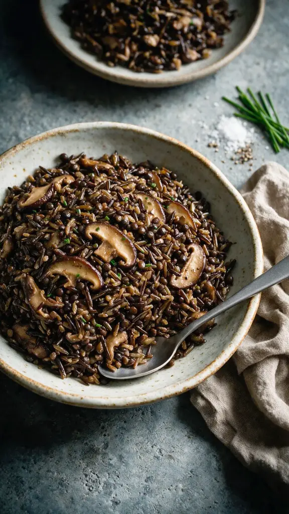 Balsamico-Pilz-Linsen-Wildreis