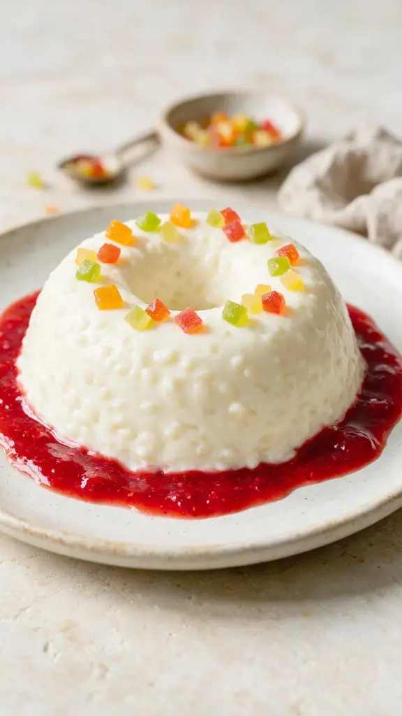 Reiscreme mit Früchten