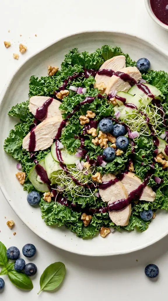 Grünkohl-Salat mit Blaubeeren