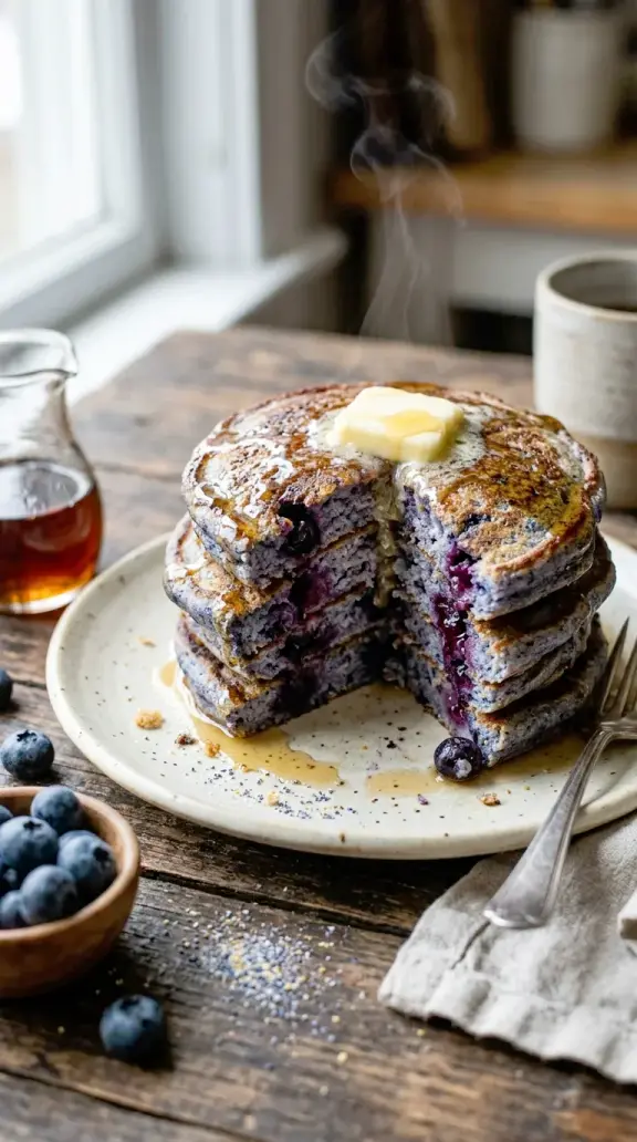 Blaubeer-Mais-Pfannkuchen