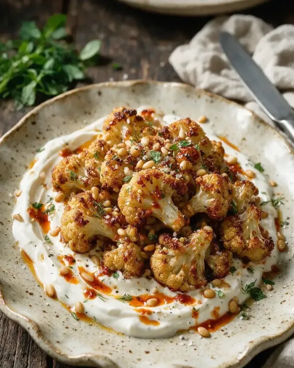 Blumenkohl mit Harissa-Joghurt (KI-Illustration)
