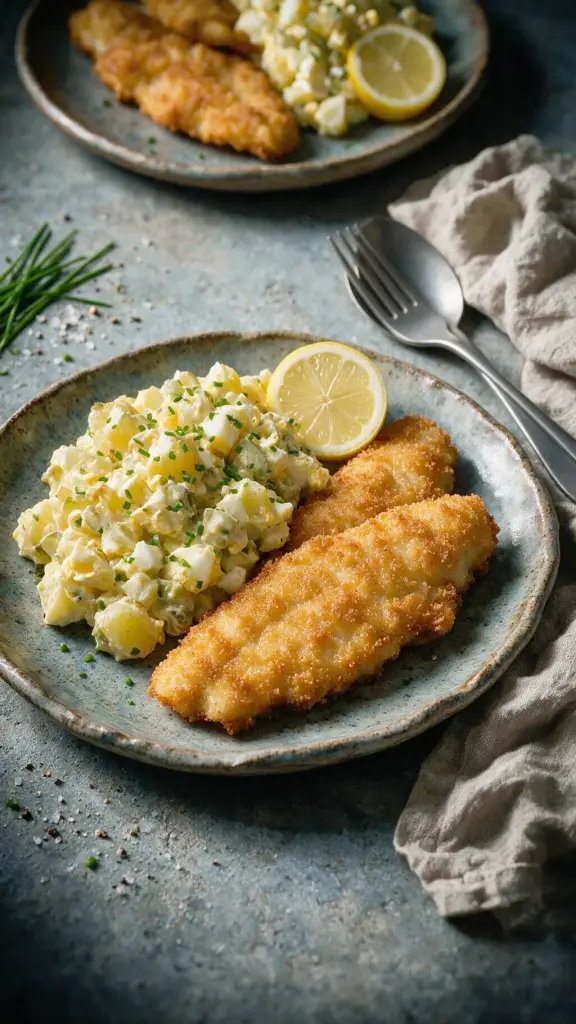 Bratfisch mit Kartoffelsalat