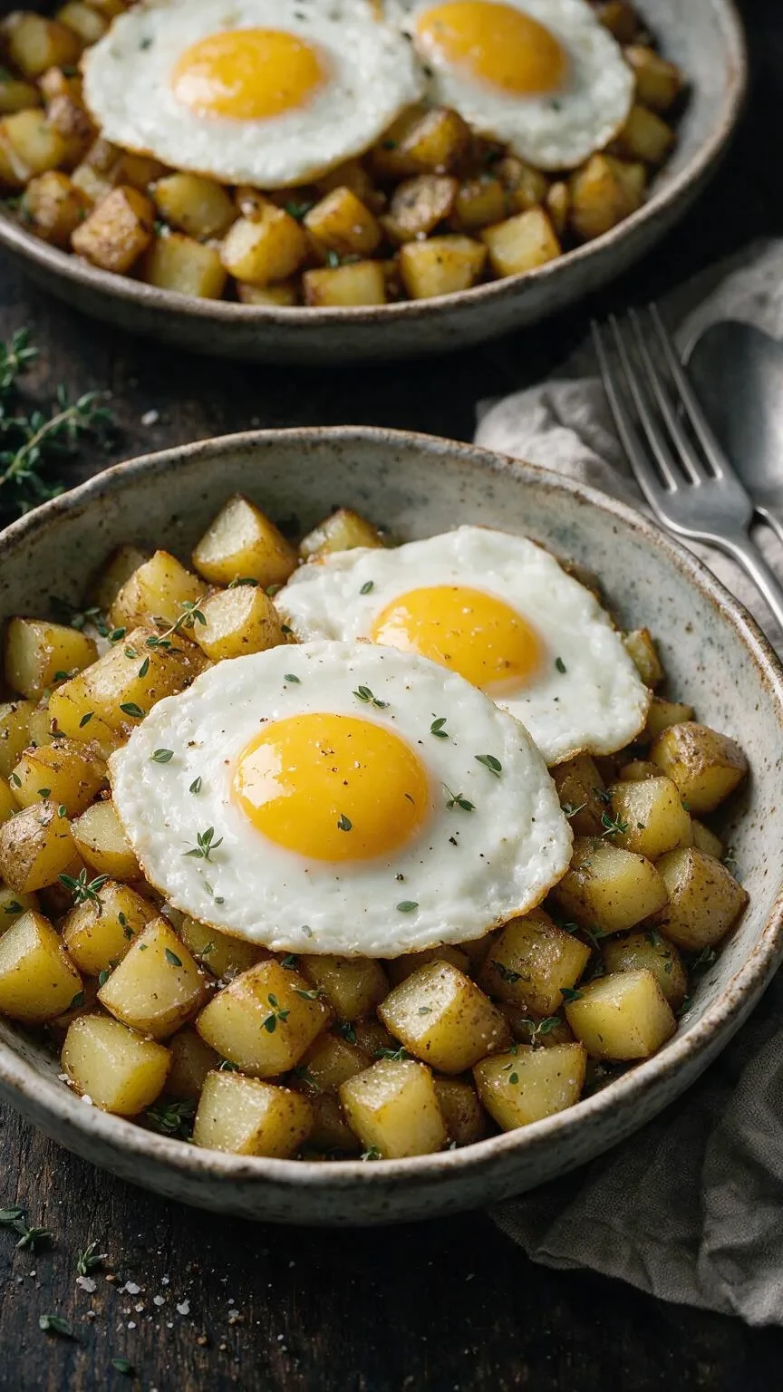 Bratkartoffeln mit Thymian und Ei