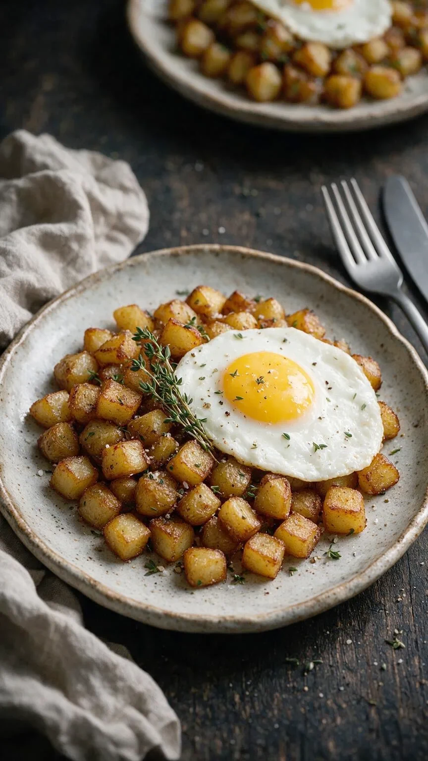 Bratkartoffeln mit Thymian und Ei