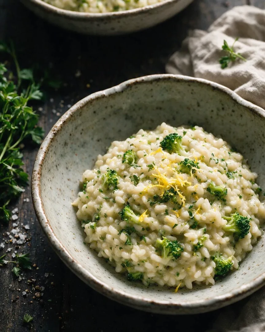Brokkoli-Zitronen-Risotto (KI-Illustration)