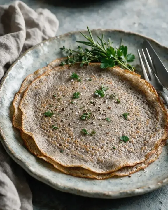 Buchweizen-Crêpes, Grundrezept (KI-Illustration)