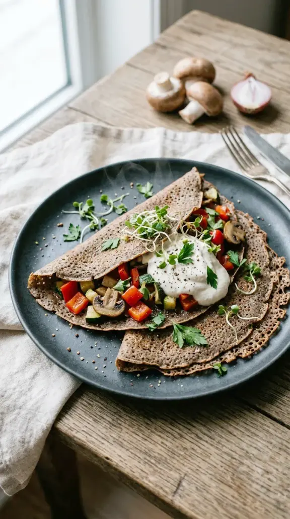 Buchweizen-Crêpes mit Gemüse
