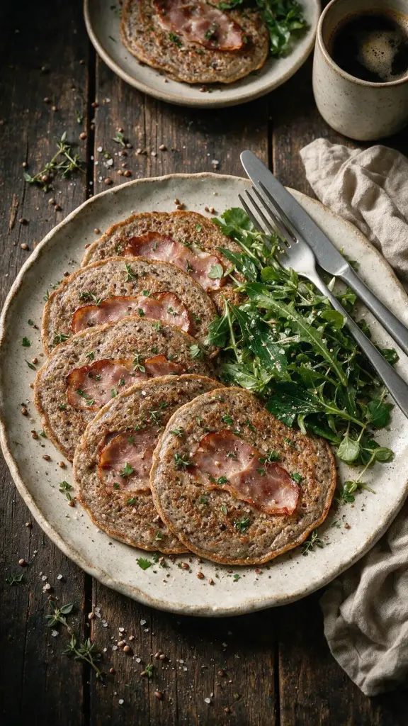 Buchweizenpfannkuchen mit Schinken