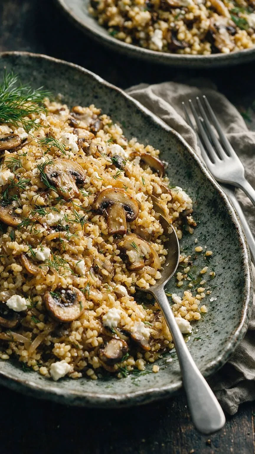 Bulgur mit Pilzen und Feta
