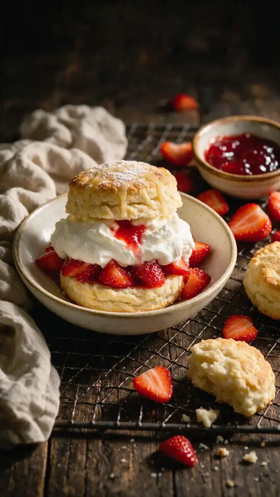 Erdbeer-Biscuits mit Sahne