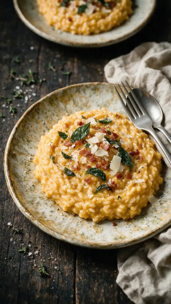 Herbst-Risotto mit Pancetta