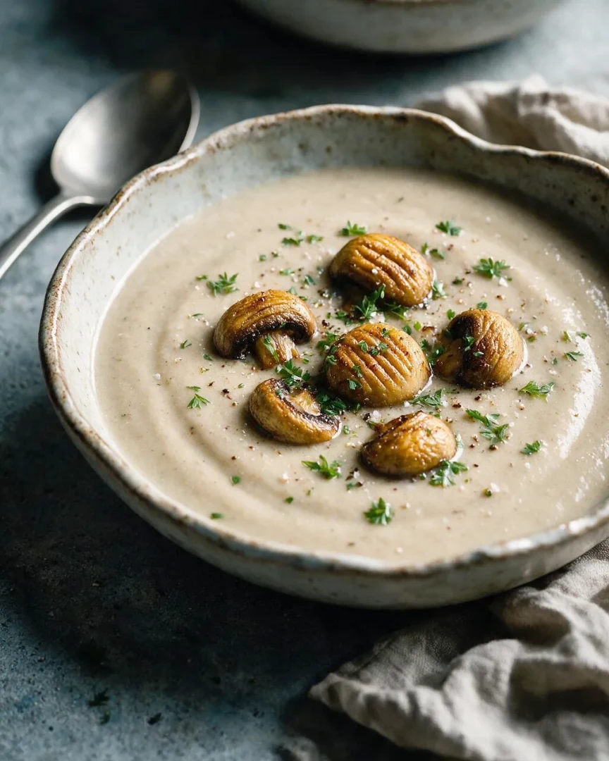 Champignoncremesuppe (KI-Illustration)