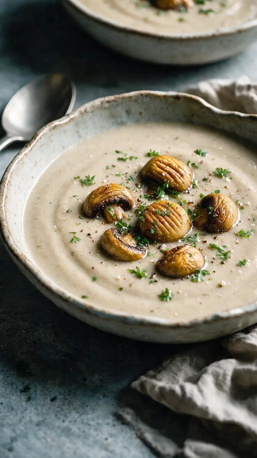 Champignoncremesuppe (KI-Illustration)