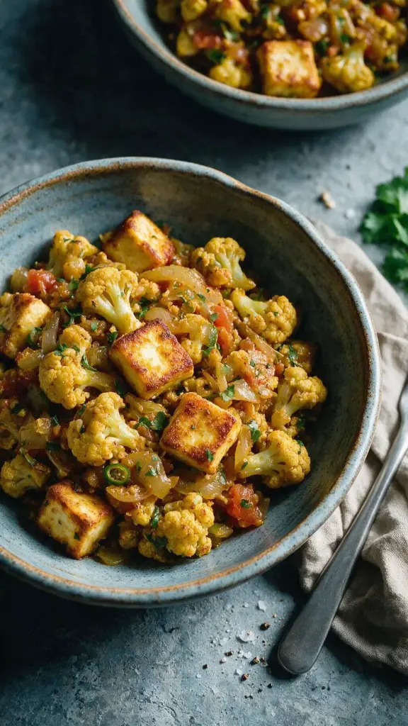 Scharfer Paneer mit Blumenkohl