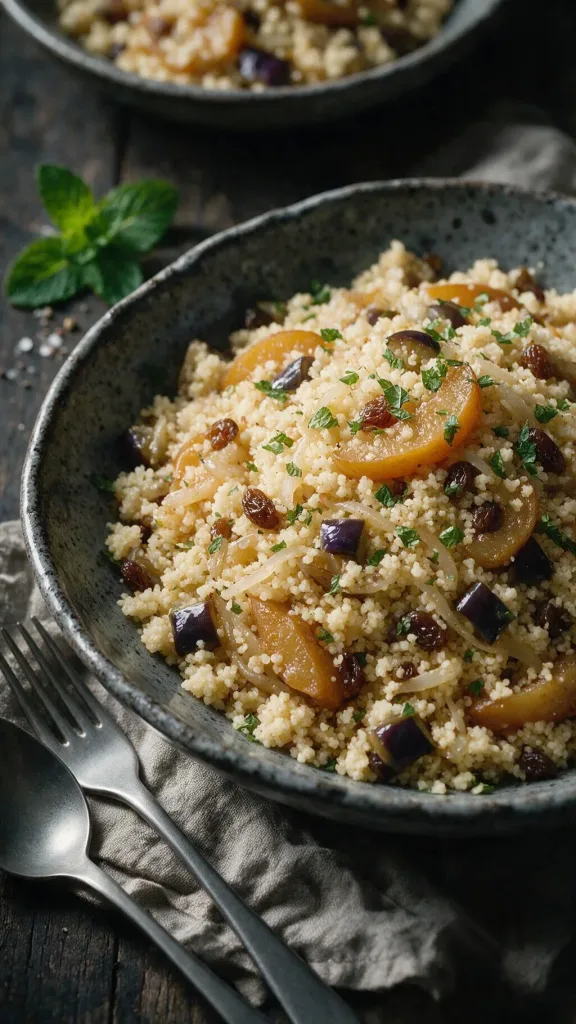 Couscous mit geschmorten Quitten