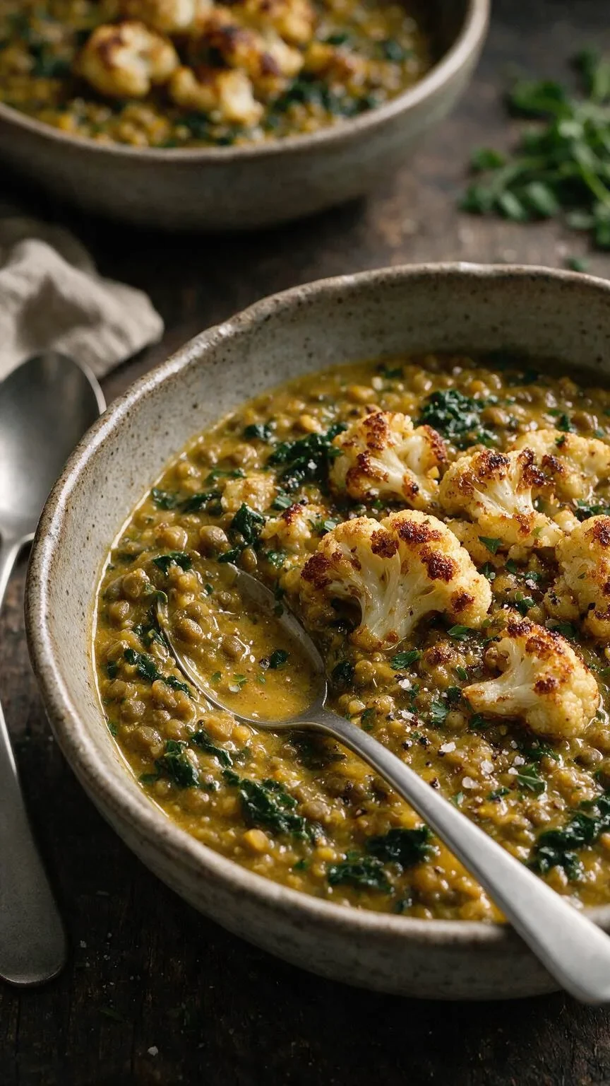 Curry-Linsensuppe mit Blumenkohl