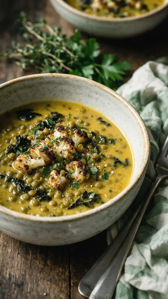 Curry-Linsensuppe mit Blumenkohl