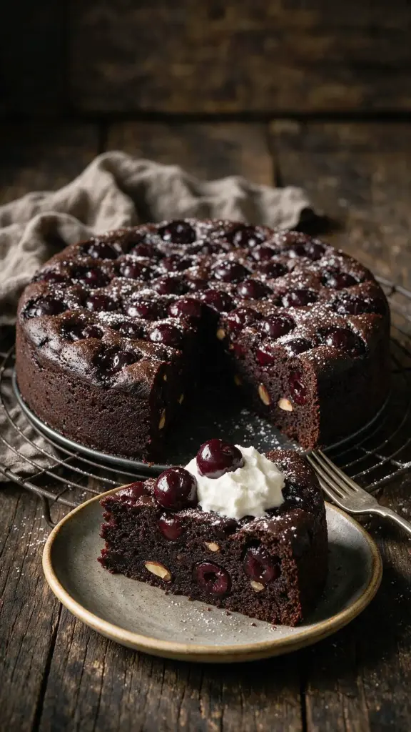 Dunkler Kirschkuchen