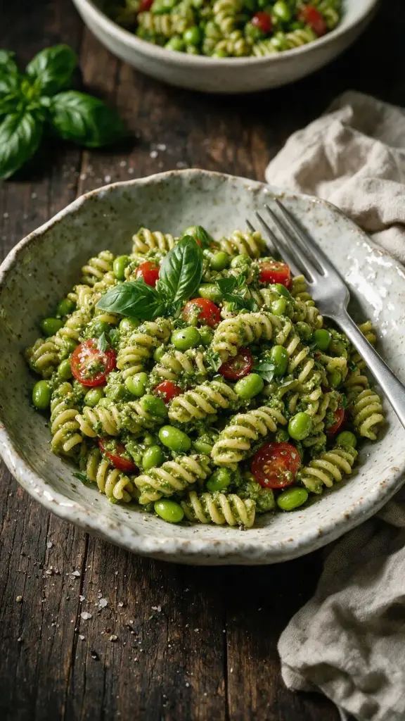 Edamame-Pesto-Pasta