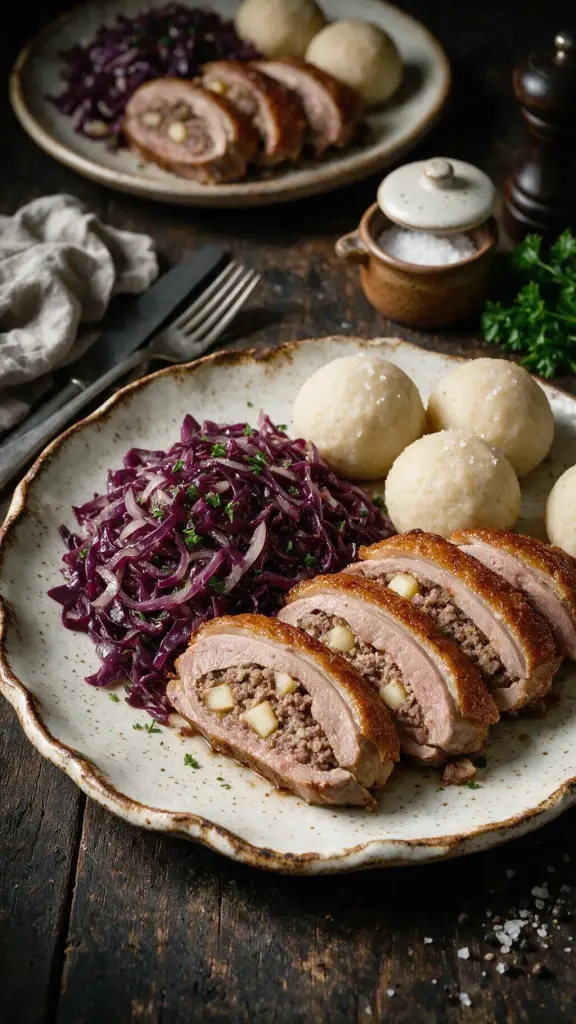 Gefüllte Ente mit Äpfeln