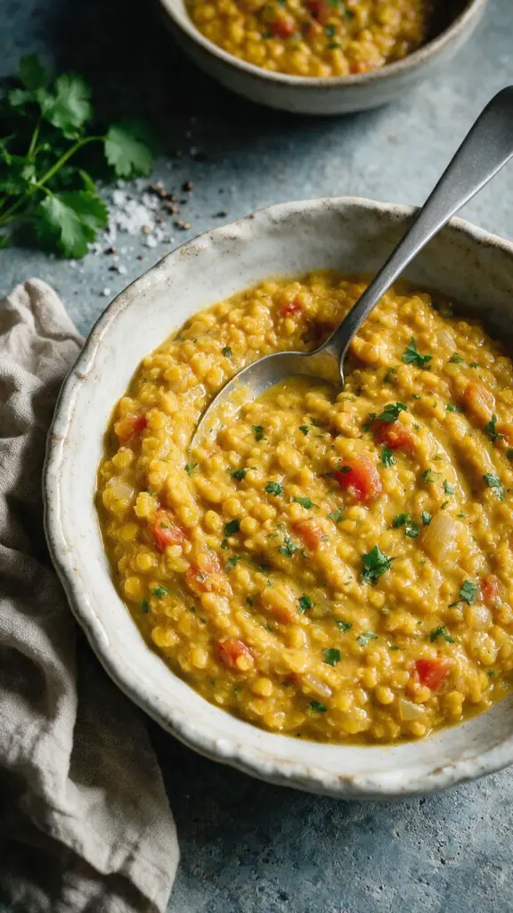 Erbsen-Dal mit Zwiebel & Knoblauch