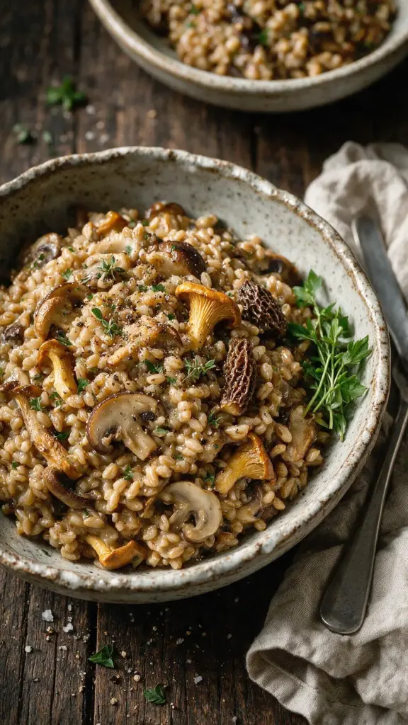 Waldpilz-Farro-Risotto