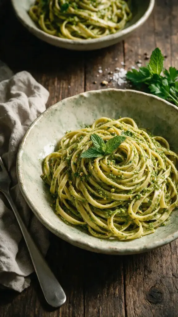 Pasta mit Fava-Bohnen-Pesto