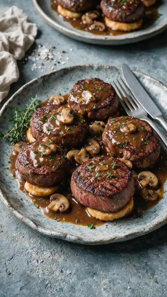 Filetsteaks mit Pilz-Madeira-Sauce