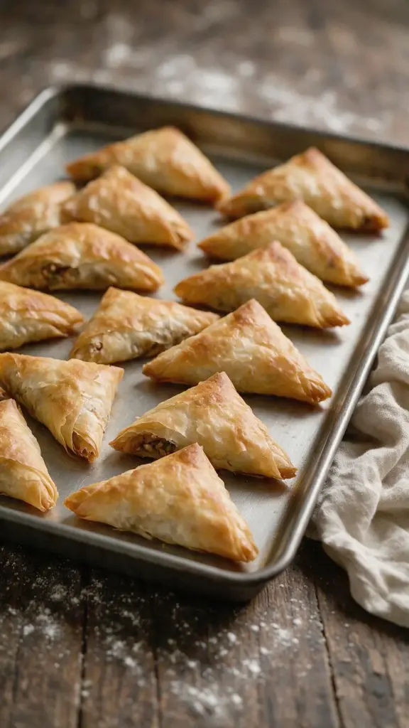 Filo-Dreiecke mit Hackfleisch