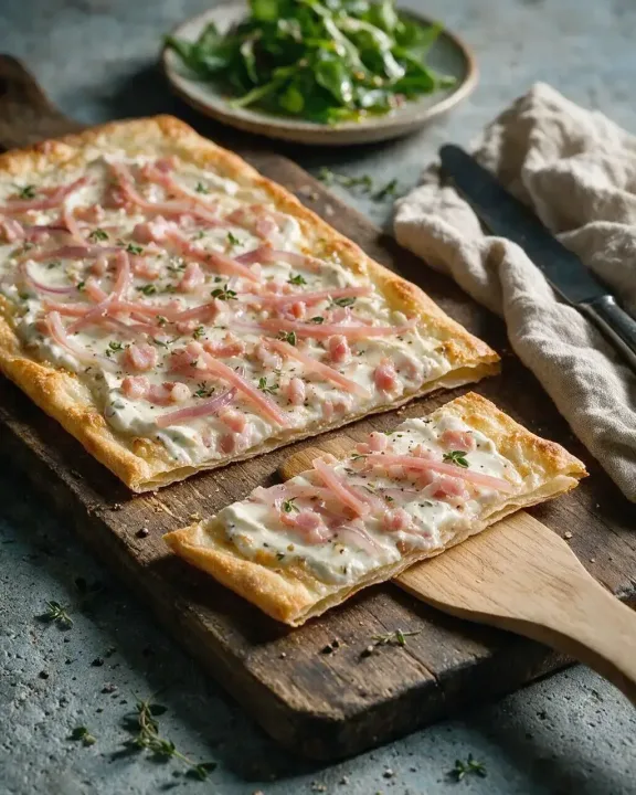 Flammkuchen aus dem Airfryer (KI-Illustration)