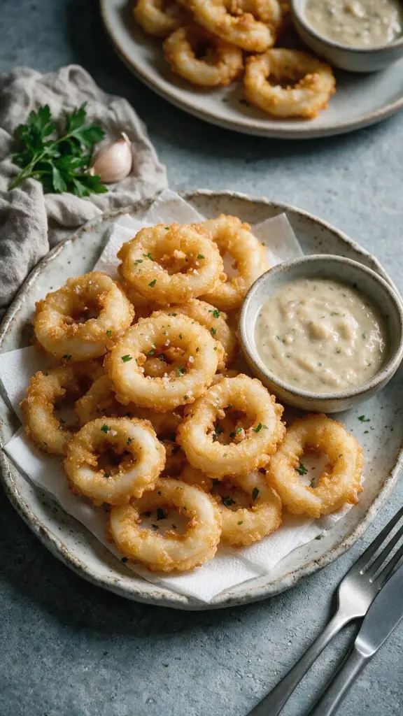 Tintenfischringe knusprig