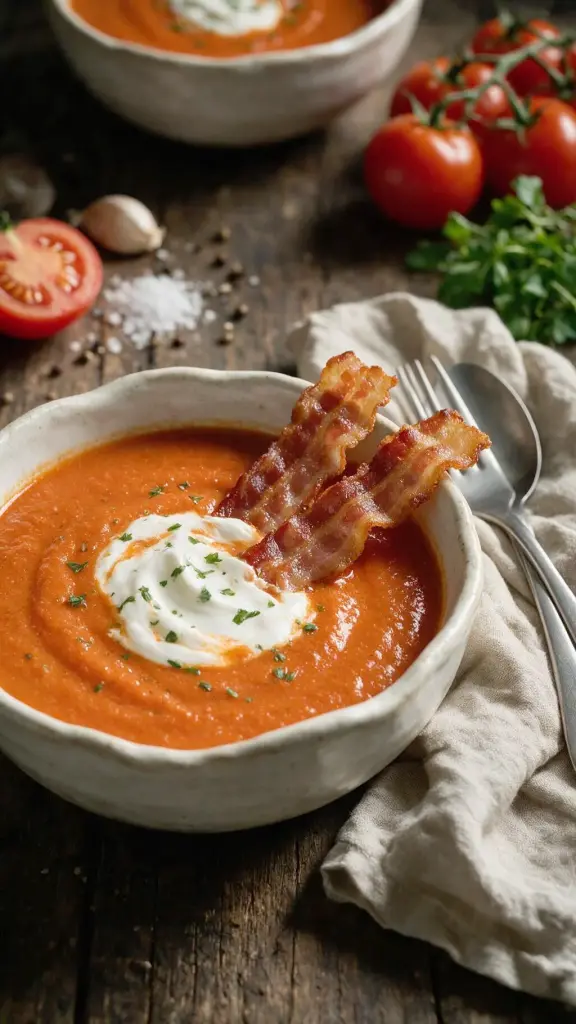 Tomatensuppe mit Speck