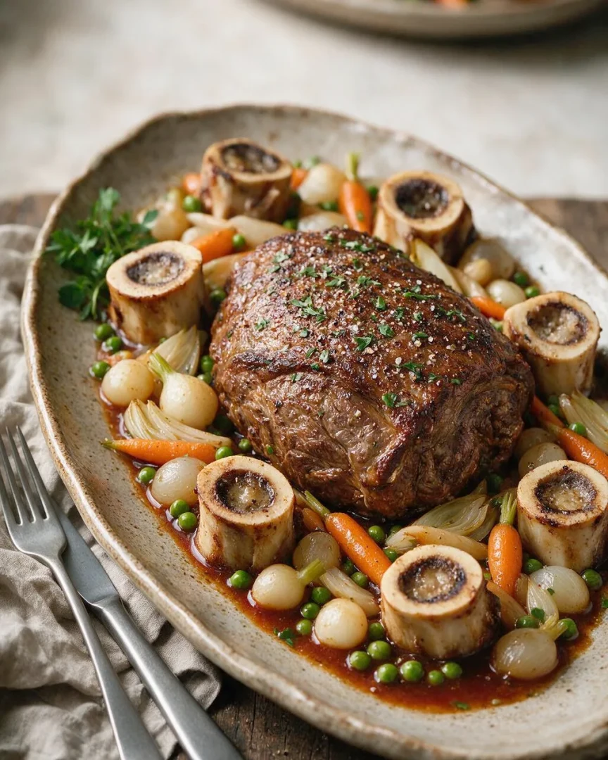 Frühlingslamm Pot-au-feu (KI-Illustration)