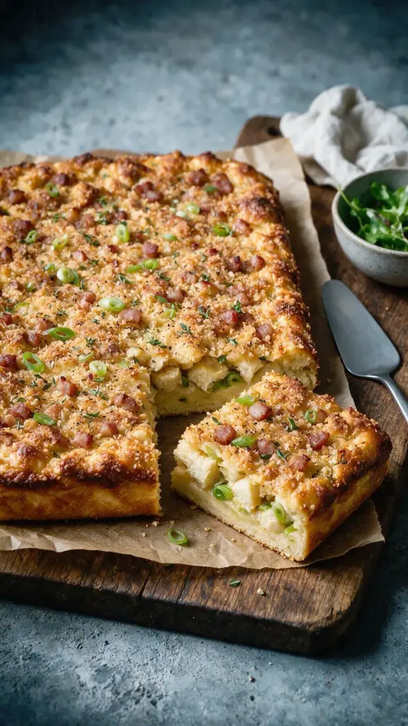 Frühlingszwiebel-Speck-Kuchen