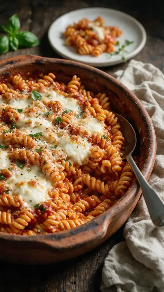 Fusilli-Auflauf mit Mozzarella
