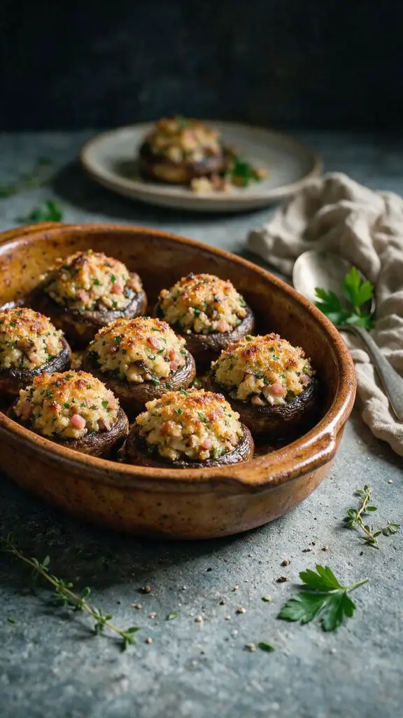 Gefüllte Pilzköpfe mit Pancetta