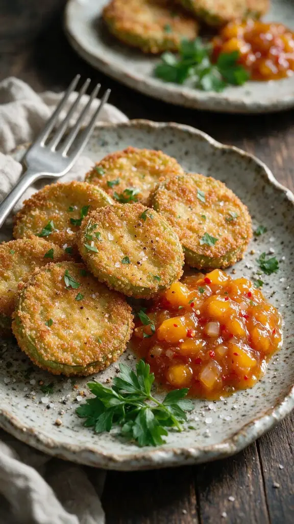 Grüne Tomaten mit Mango-Chutney