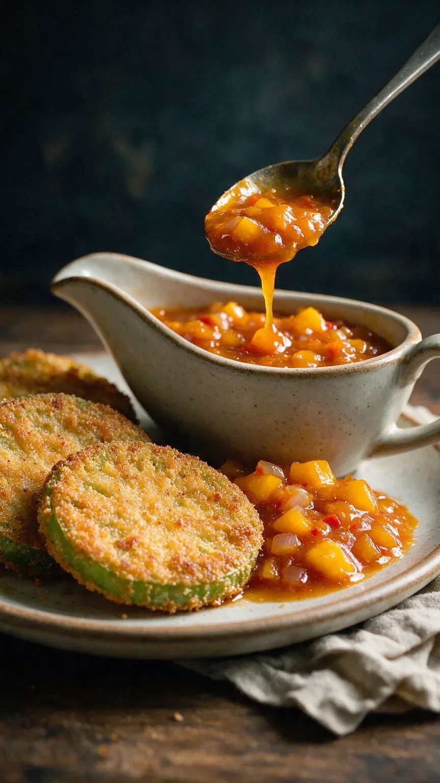 Grüne Tomaten mit Mango-Chutney
