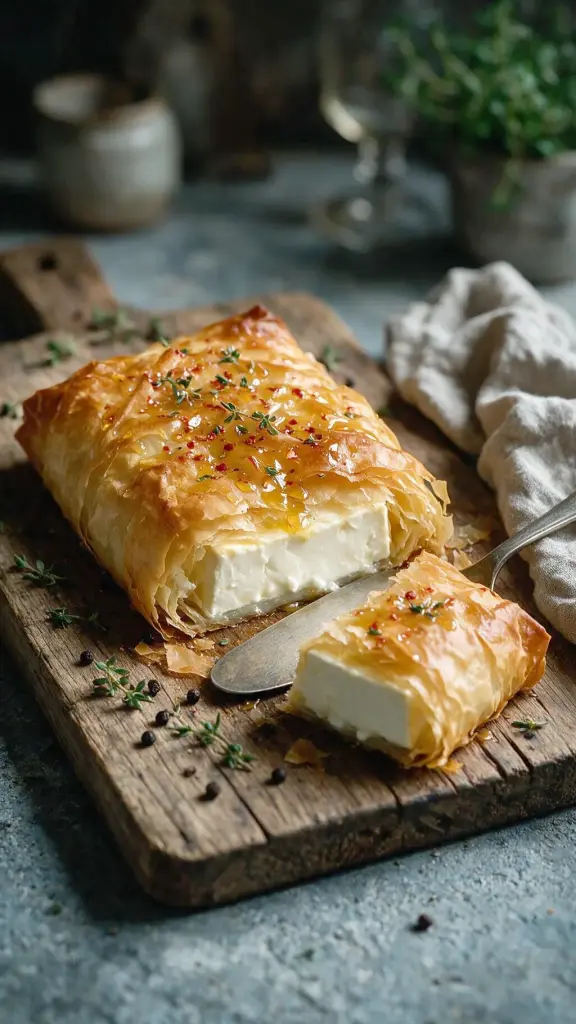 Gebackener Feta im Filoteig